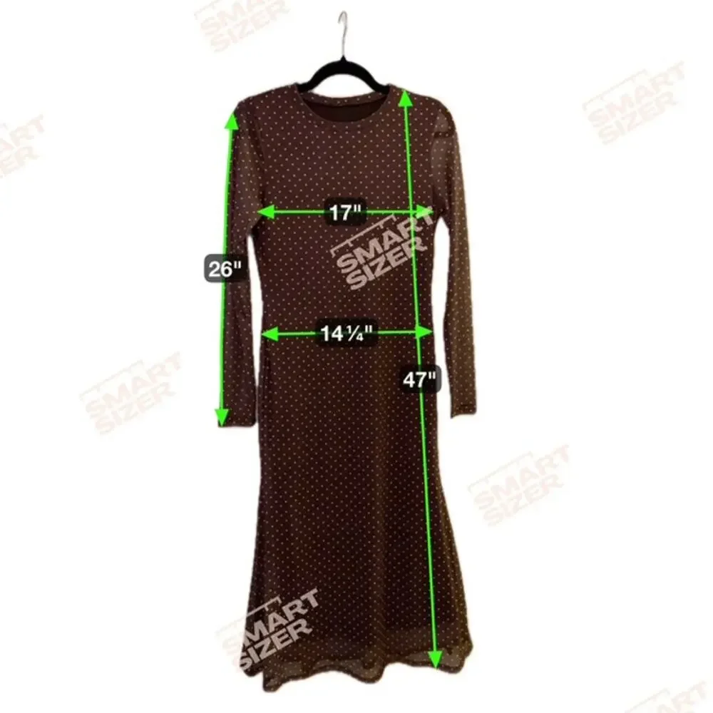 Long Flowy Brown Dress No Brand Size Large - Picture 3 of 5